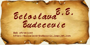 Beloslava Budečević vizit kartica